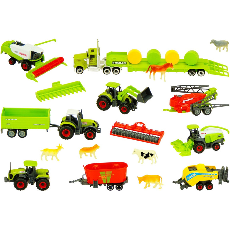 * 0279 ZESTAW MASZYN ROLNICZYCH METAL FARMA 23 ele