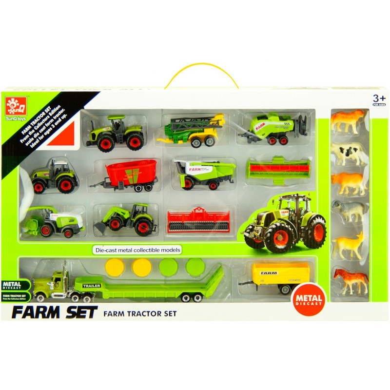 * 0279 ZESTAW MASZYN ROLNICZYCH METAL FARMA 23 ele