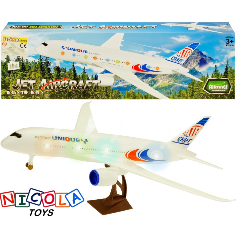 * 0514 DUŻY SAMOLOT PASAŻERSKI ŚWIATŁO DŹWIĘK 64cm 