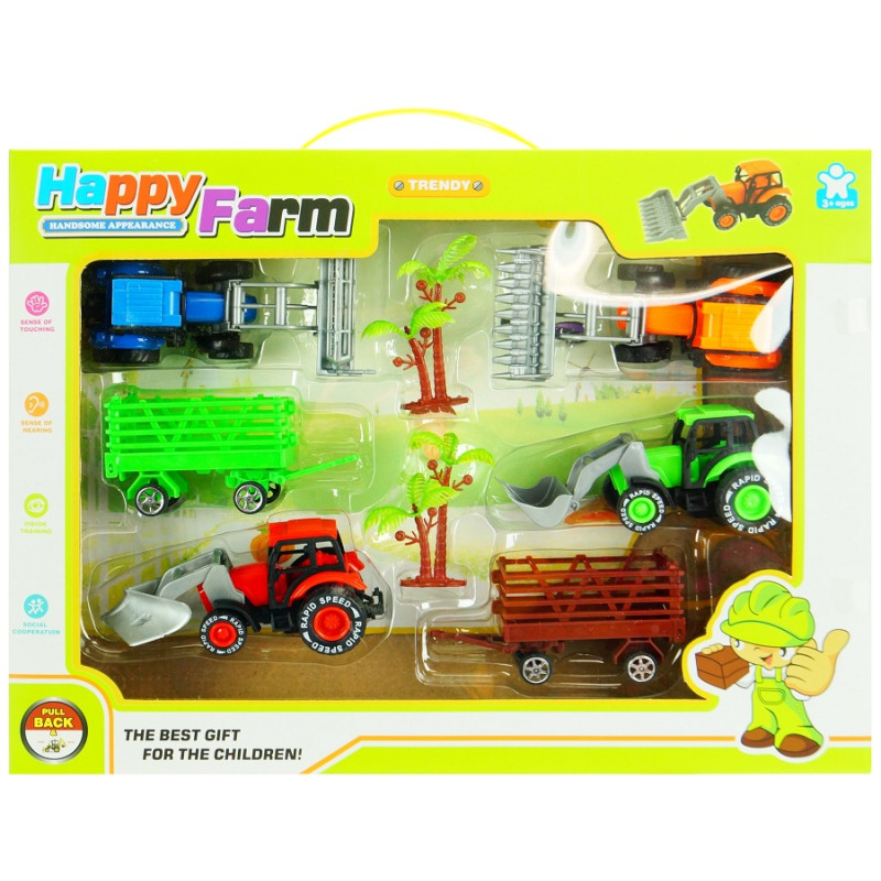 * 0774 FARMA ZESTAW 4 TRAKTORY + MASZYNY AKCESORIA