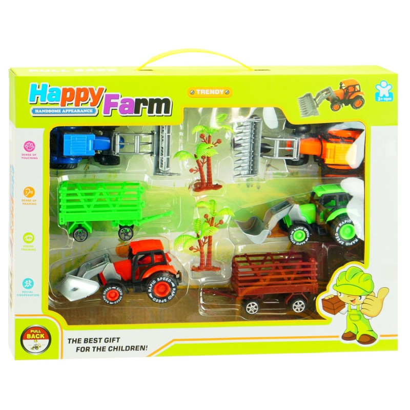 * 0774 FARMA ZESTAW 4 TRAKTORY + MASZYNY AKCESORIA