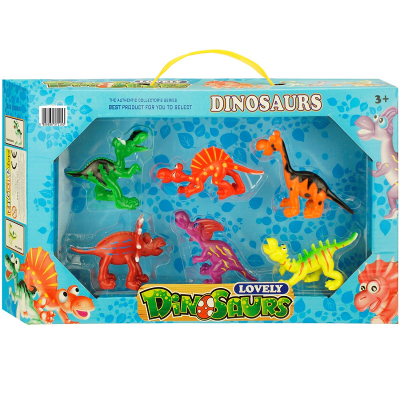 * 1153 ZESTAW GUMOWYCH KOLOROWYCH FIGUREK DINOZAURÓW DINOZAUR 