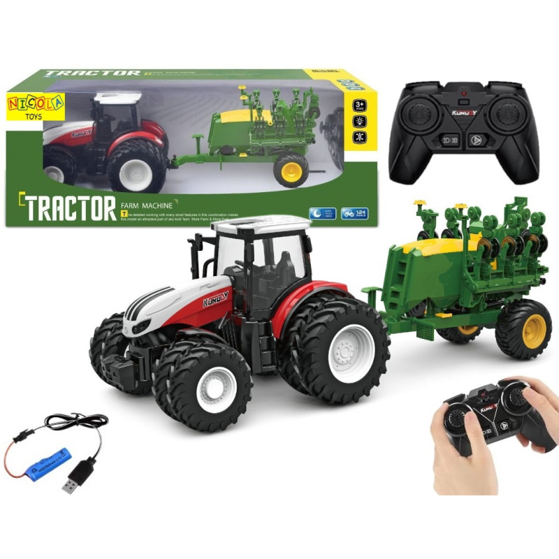* 2235 TRAKTOR ZDALNIE STEROWANY RC METAL + MASZYNA