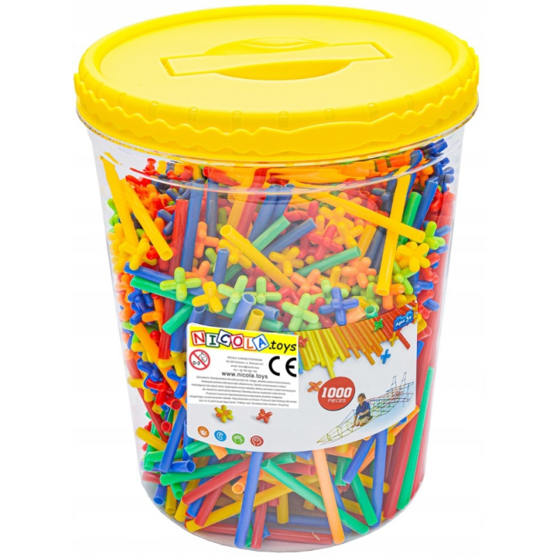 * 2976 KLOCKI 1000 ele KONSTRUKCYJNE SŁOMKI PATYCZKI