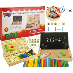 * 3300 TABLICA 2w1 DREWNIANA EDUKACYJNA TABLICA LICZYDŁO