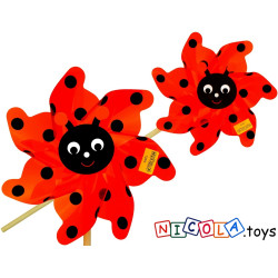 * 3676 WIATRAK WIATRACZEK BIEDRONKA DREWNIANY  54 x 21 cm