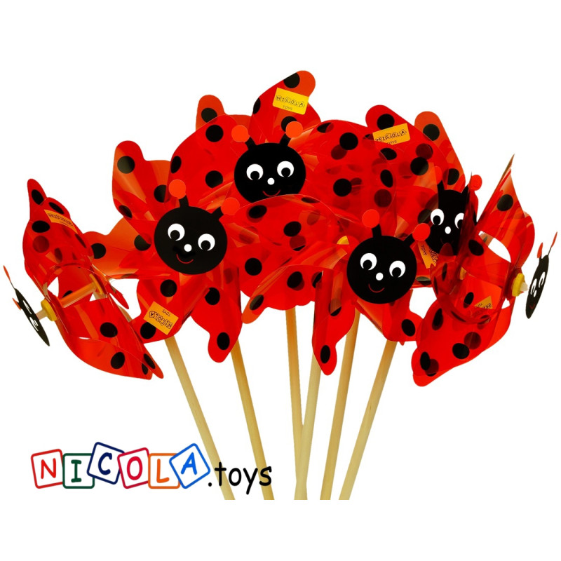 * 3676 WIATRAK WIATRACZEK BIEDRONKA DREWNIANY  54 x 21 cm