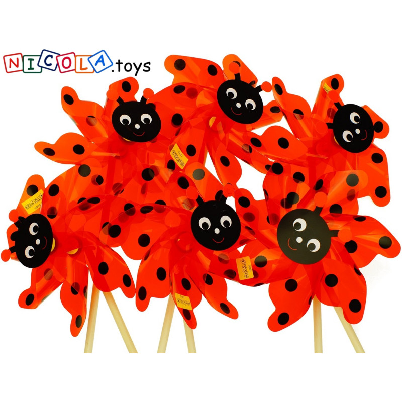 * 3676 WIATRAK WIATRACZEK BIEDRONKA DREWNIANY  54 x 21 cm
