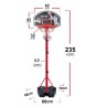 * 4055 SOLIDNY 235cm METALOWY KOSZ KOSZYKÓWKA NBA