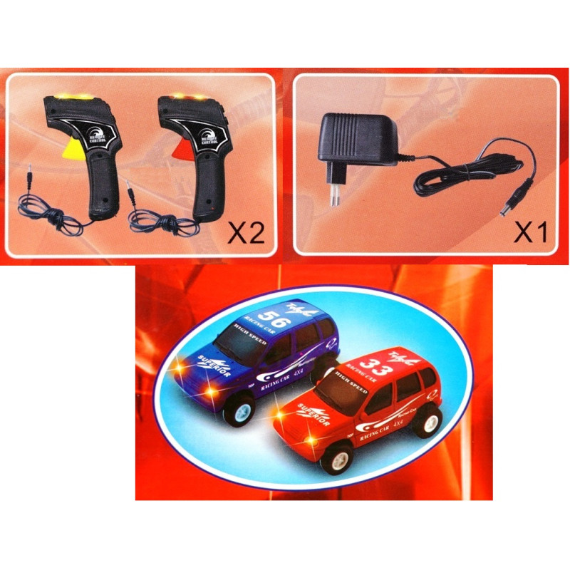 * 4413 ELEKTRONICZNY DUŻY TOR SAMOCHODOWY WYŚCIGOWY + ZASILACZ 230V - 654cm