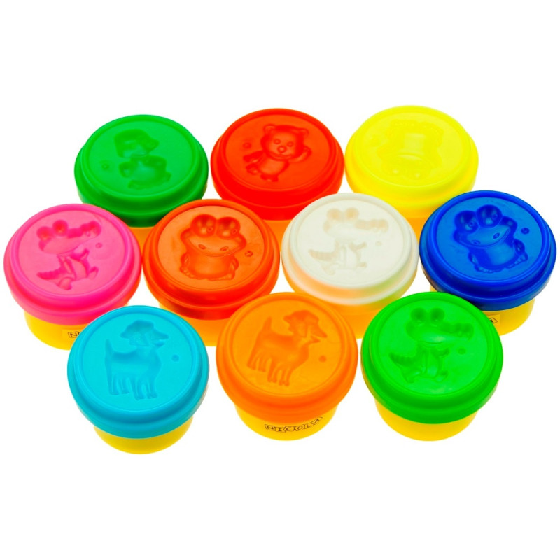 * 4420 KOLOROWA MASA PLASTYCZNA PLASTOCIASTOLINA 10 TUB 284g