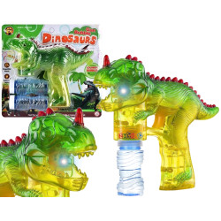 * 4741 DINOZAUR AUTOMATYCZNY PISTOLET NA BAŃKI MYDLANE NA BATERIE + 2 PŁYNY