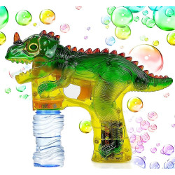 * 4741 DINOZAUR AUTOMATYCZNY PISTOLET NA BAŃKI MYDLANE NA BATERIE + 2 PŁYNY