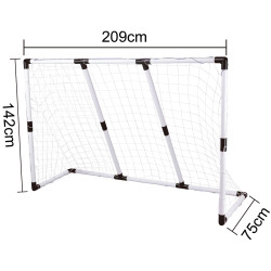 * 5748 ZESTAW 2w1 WIELKA BRAMKA PIŁKARSKA 209cm ZESTAW BRAMEK ŚLEDZIE 