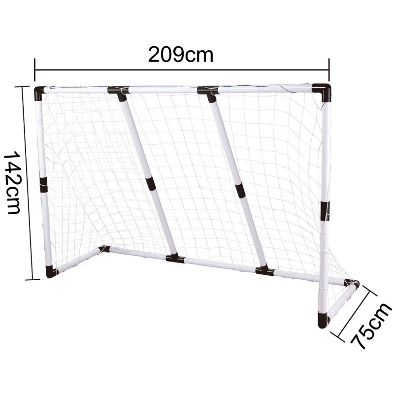 * 5748 ZESTAW 2w1 WIELKA BRAMKA PIŁKARSKA 209cm ZESTAW BRAMEK ŚLEDZIE 