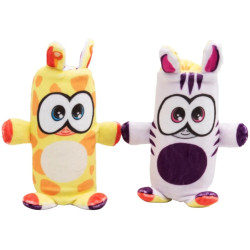 0042 DUBLUSIE DWUSTRONNE MASKOTKI ŻYRAFA ZEBRA EPEE