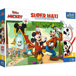 0129 PUZZLE DWUSTRONNE 24 EL WESOŁY DOMEK MICKEY