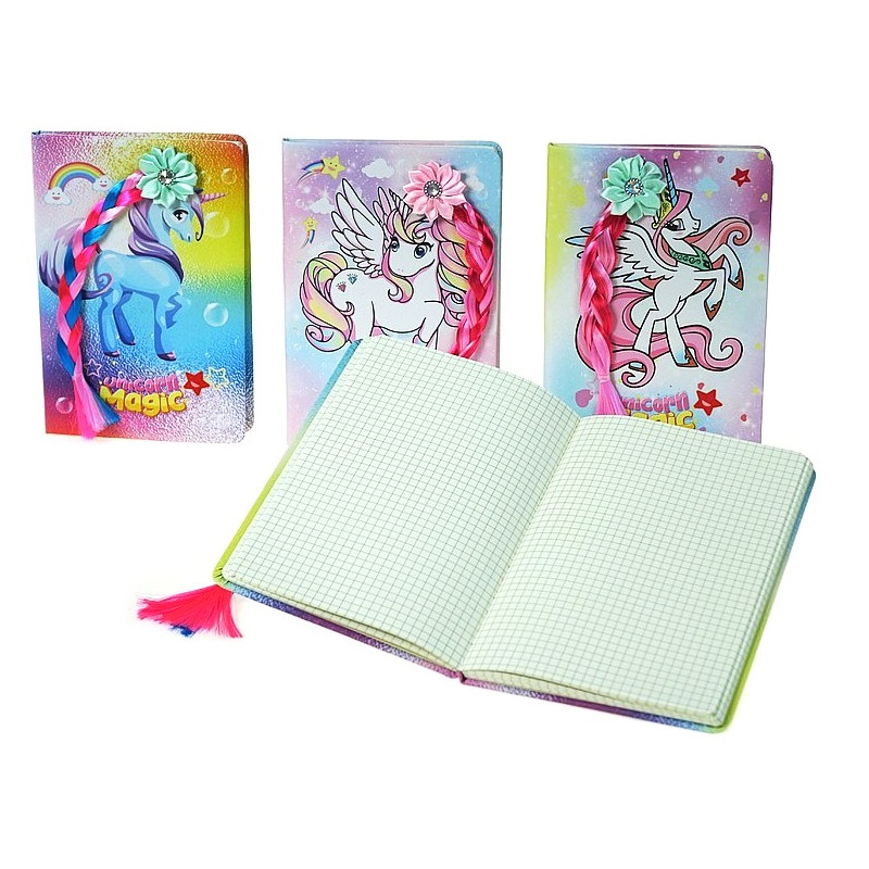 0190 MIĘKKI PAMIĘTNIK NOTES KUCYK Z WARKOCZEM A5