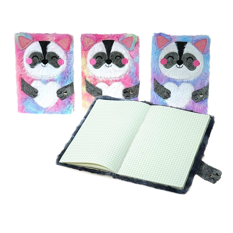 0213 A5 PLUSZOWY NOTES PAMIĘTNIK LEMUR ZAPINANY