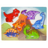 0221 DREWNIANA UKŁADANAKA PUZZLE DINOZAURY 