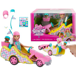 0325 POJAZD FILMOWY BARBIE GOKART + LALKA STACIE I AKCESORIA 
