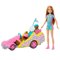 0325 POJAZD FILMOWY BARBIE GOKART + LALKA STACIE I AKCESORIA 