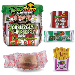 0382 TERROR FRIED FASTFOODZIAKI OBŚLIZGŁY BURGER FIGURKI + AKCESORIA
