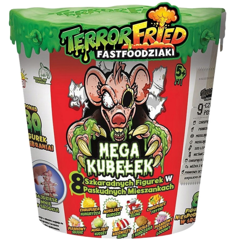 0405 TERROR FRIED FASTFOODZIAKI MEGA KUBEŁEK FIGURKI + AKCESORIA
