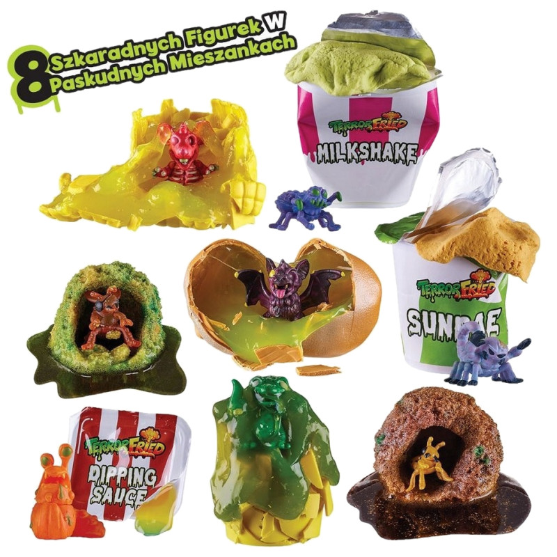 0405 TERROR FRIED FASTFOODZIAKI MEGA KUBEŁEK FIGURKI + AKCESORIA