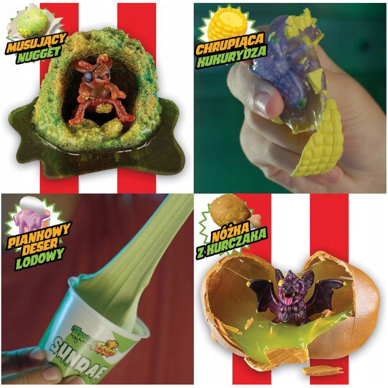 0405 TERROR FRIED FASTFOODZIAKI MEGA KUBEŁEK FIGURKI + AKCESORIA
