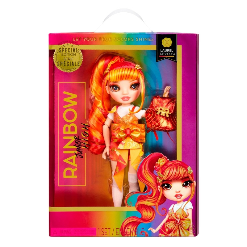 0446 LALKA RAINBOW HIGH JUNIOR LAUREL DE'VIOUS + AKCESORIA 