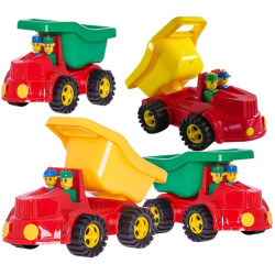 0628 DUŻY SAMOCHÓD JEEP WYWROTKA + FIGURKI