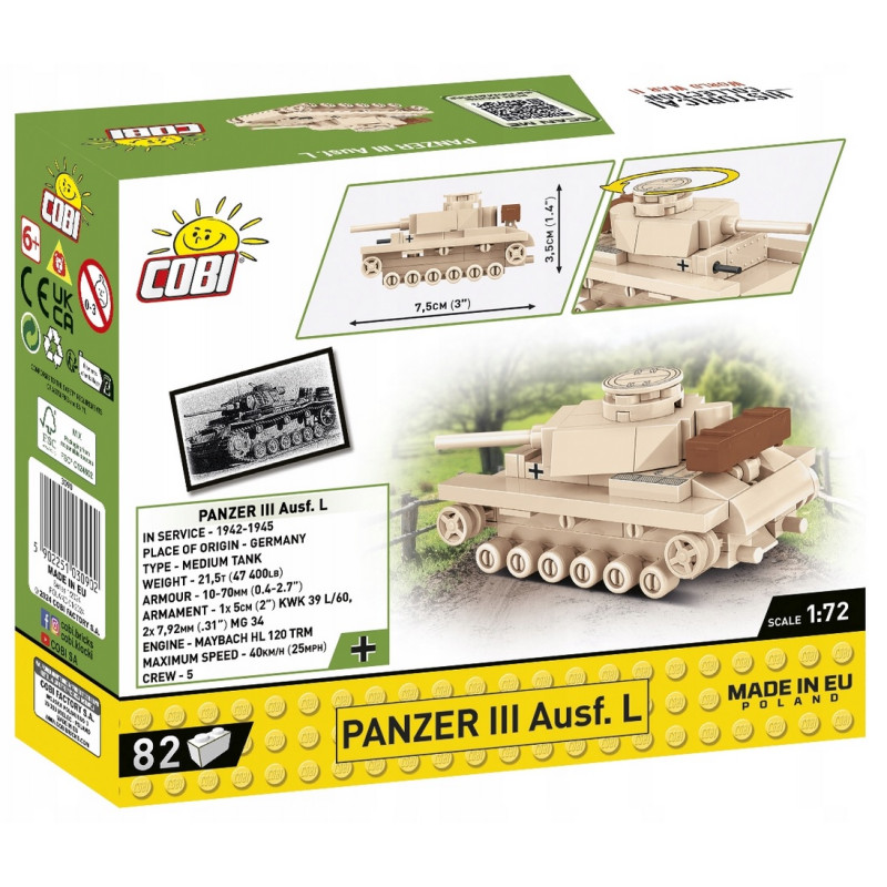 0902 KLOCKI COBI HISTORICAL COLLECTION PANZER III AUSF.L