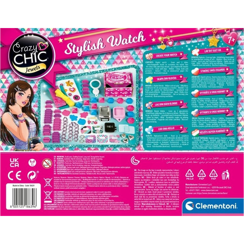 18639 CLEMENTONI CRAZY CHIC STYLOWY ZEGAREK