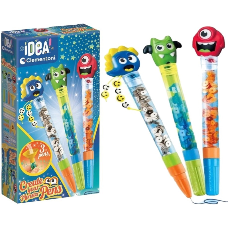 18833  Clementoni Idea zestaw kreatywny Fabryka długopisów Monster 