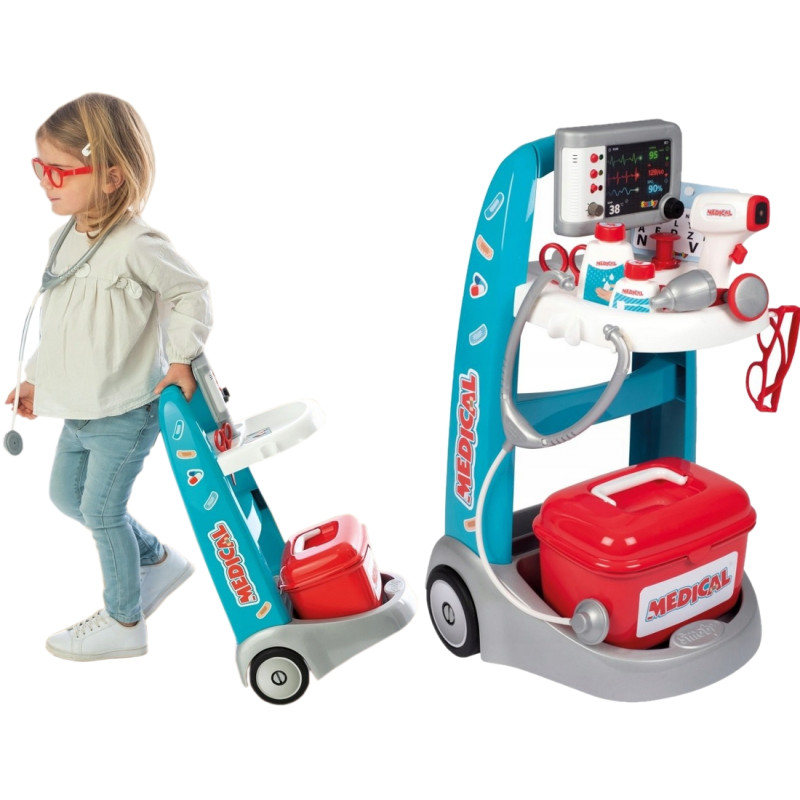 2077 SMOBY ELEKTRONICZNY WÓZEK MEDYCZNY MAŁY LEKARZ + AKCESORIA