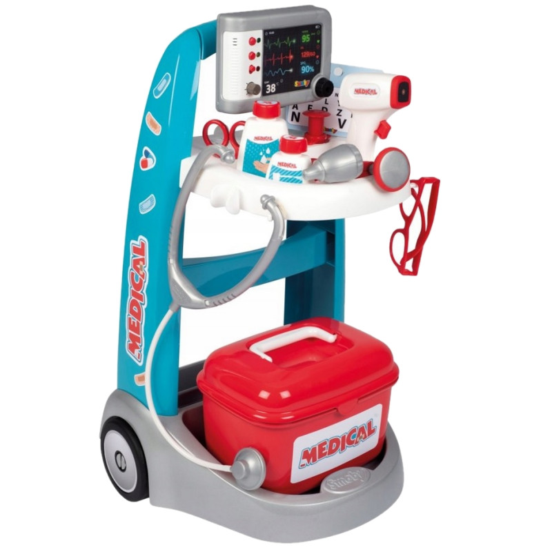 2077 SMOBY ELEKTRONICZNY WÓZEK MEDYCZNY MAŁY LEKARZ + AKCESORIA