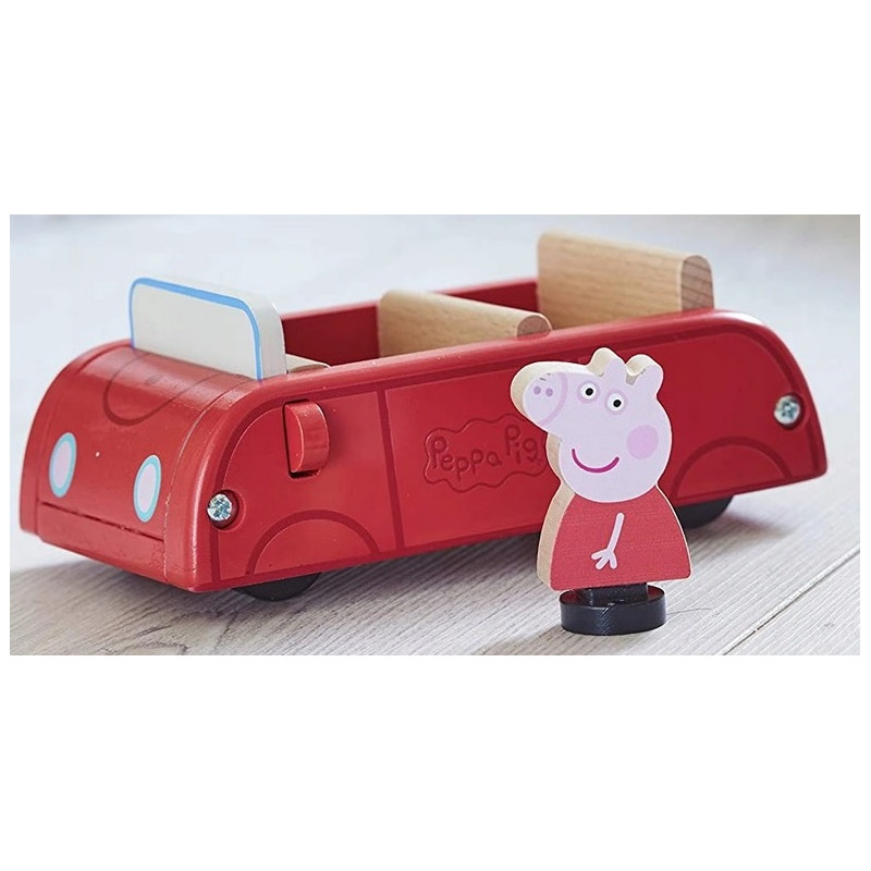 2087 ŚWINKA PEPPA DREWNIANE AUTO + FIGURKA