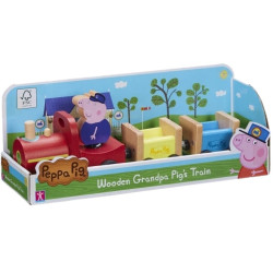 2100 ŚWINKA PEPPA DREWNIANY POCIĄG + FIGURKA