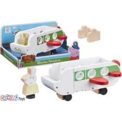 2117 ŚWINKA PEPPA DREWNIANY SAMOLOT + FIGURKA