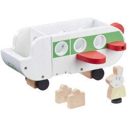 2117 ŚWINKA PEPPA DREWNIANY SAMOLOT + FIGURKA