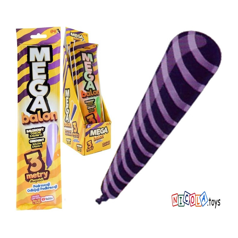 2349 MEGA BALON EPEE FIOLETOWY PASKI 3 METROWY