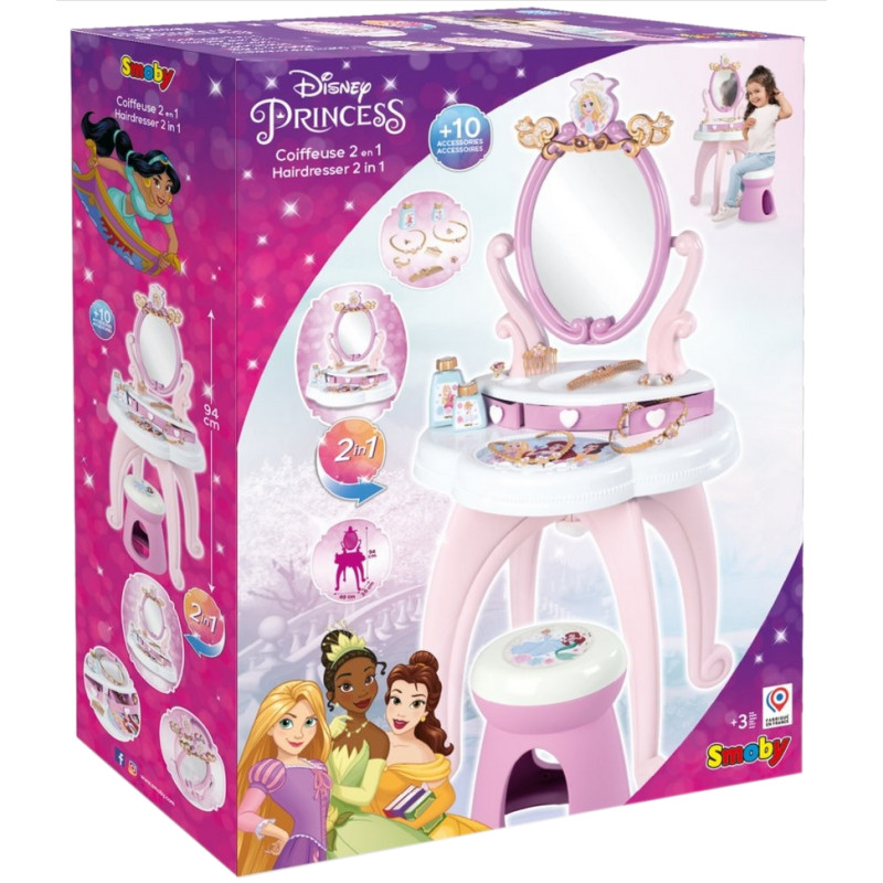 2509 SMOBY DUŻA TOALETKA 2w1 DISNEY KSIĘŻNICZKI + AKCESORIA