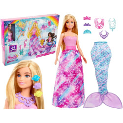 2684 BARBIE KALENDARZ ADWENTOWY + LALKA AKCESORIA 