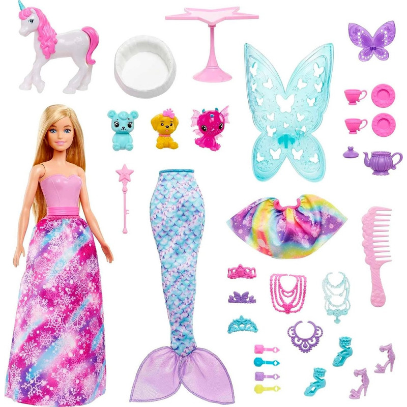 2684 BARBIE KALENDARZ ADWENTOWY + LALKA AKCESORIA 