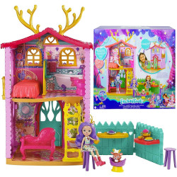 2757 ENCHANTIMALS MAŁY DOMEK JELONKÓW + LALKA