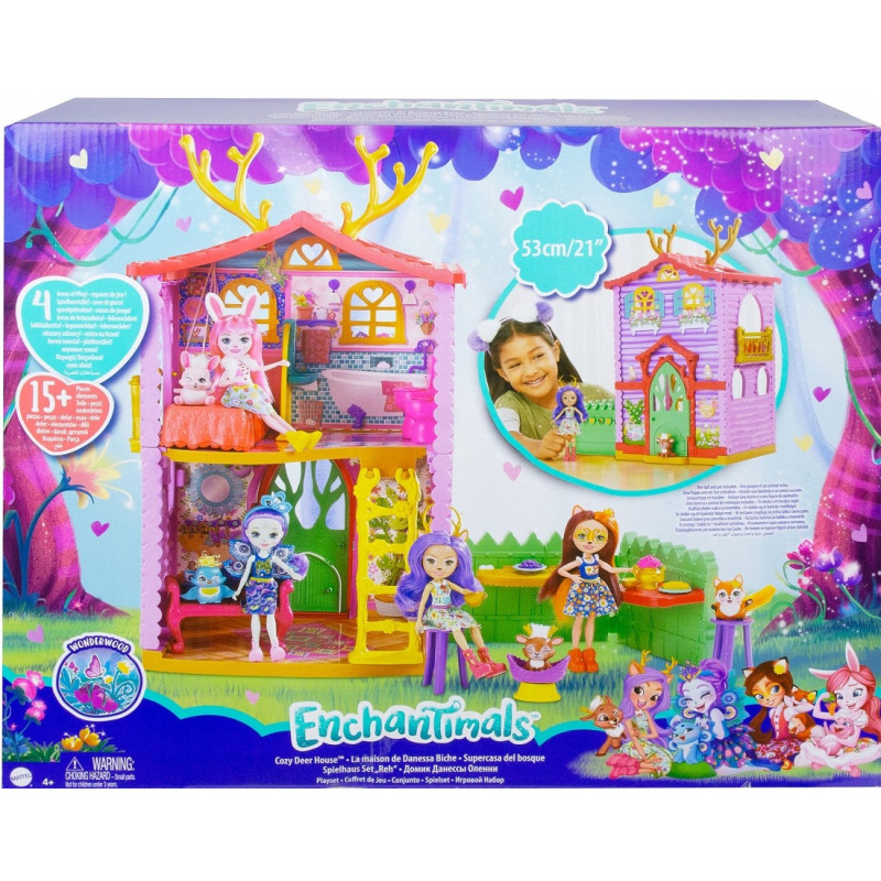 2757 ENCHANTIMALS MAŁY DOMEK JELONKÓW + LALKA