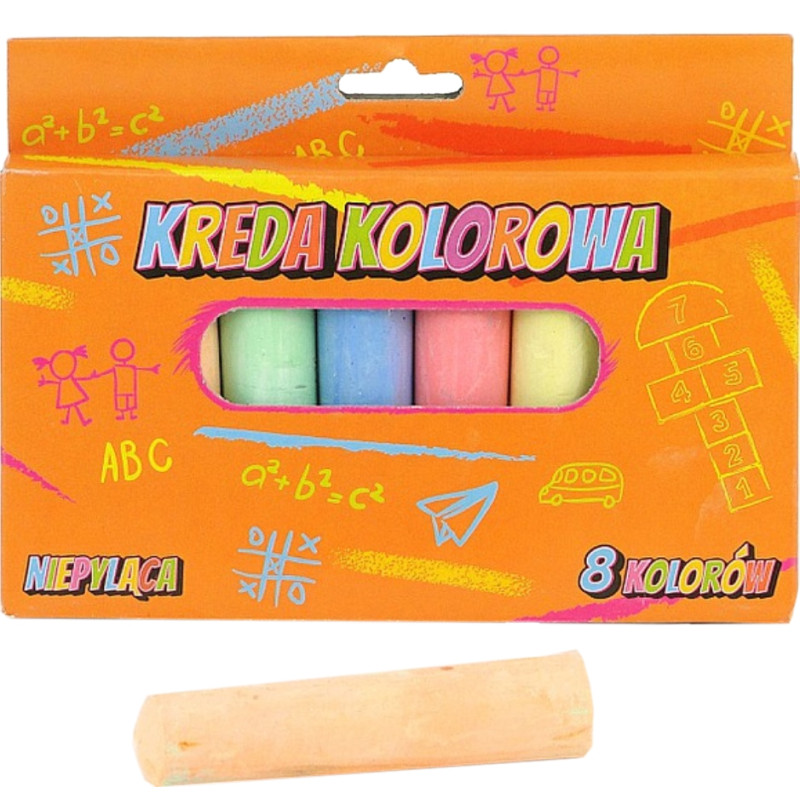 3177 KOLOROWA KREDA CHODNIKOWA SZKOLNA 8szt 