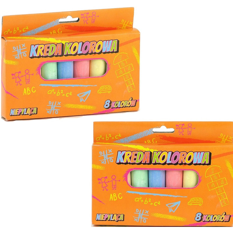 3177 KOLOROWA KREDA CHODNIKOWA SZKOLNA 8szt 