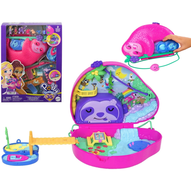 3709 POLLY POCKET KOMPAKTOWA TOREBKA RODZINA LENIWCÓW
